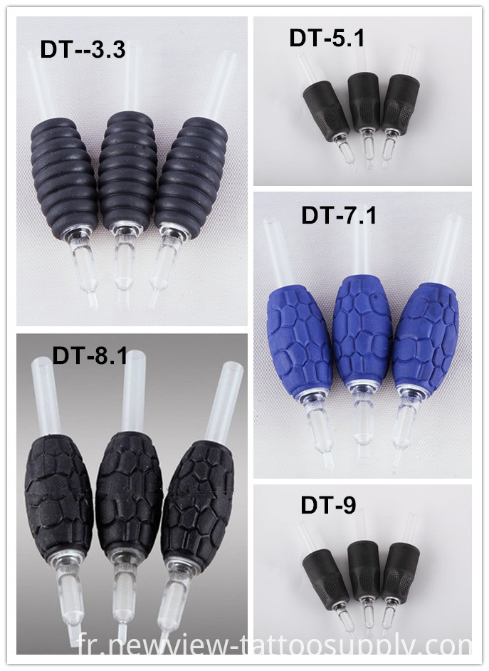 Hot Sale Brand New Silicone Rubber 25mm Tattoo Disposable Grips Tattoo Tubes with Clear Tips